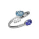 Harmony sterling silver adjustable ring with blue crystal in oval shape image