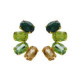 Harmony gold-plated short earrings with green crystal in oval shape image