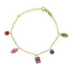 Passion gold-plated adjustable bracelet with multicolour crystal image