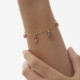 Passion gold-plated adjustable bracelet with multicolour crystal cover