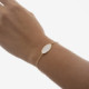 Soulquest gold-plated adjustable bracelet with nacar in oval shape cover