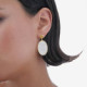 Soulquest gold-plated long earrings with nacar in oval shape cover