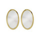 Soulquest gold-plated short earrings with nacar in oval shape image