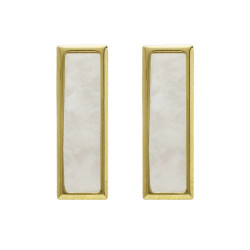 Soulquest gold-plated short earrings with nacar in rectangle shape