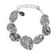 Fullness sterling silver adjustable bracelet with grey crystal in texture shape image