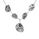 Fullness sterling silver short necklace with grey crystal in texture shape