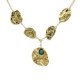 Fullness gold-plated short necklace with green crystal in texture shape image