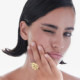 Fullness gold-plated adjustable ring in texture shape cover