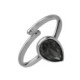 Fullness sterling silver adjustable ring with grey crystal in tear shape image