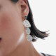 Fullness sterling silver long earrings with grey crystal in texture shape cover