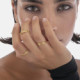 Fluency gold-plated adjustable ring in braided shape cover