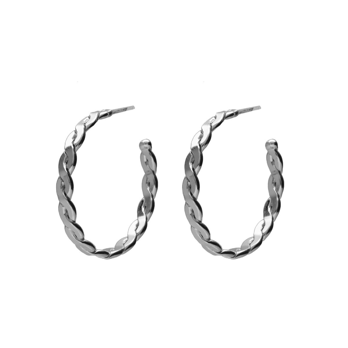David Wysor Sterling Silver & 18K Yellow Gold Large Braided Hoop Earrings |  Designer Jewelry Brands