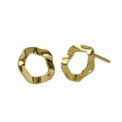 Essence gold-plated stud earrings in circle shape
