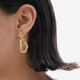 Connect gold-plated long earrings in texture shape cover