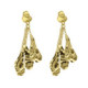 Connect gold-plated long earrings in texture shape