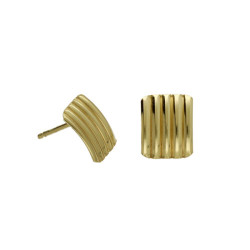Connect gold-plated stud earrings in rectangle shape