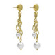 Connect gold-plated long earrings with pearl image
