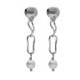 Connect sterling silver long earrings with pearl image
