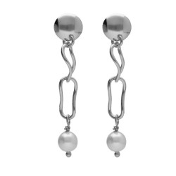 Pendientes largos perla elaborados en plata