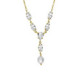 Purpose gold-plated long necklace with white crystal in marquise shape image