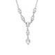 Purpose sterling silver long necklace with white crystal marquise and pearl image