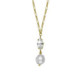 Purpose gold-plated short necklace with white crystal in marquise shape and pearl image