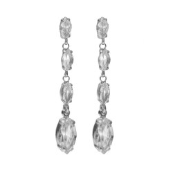 Purpose sterling silver long earrings marquise crystal