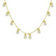 Purpose gold-plated short necklace with white crystal in circle shape image