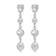 Purpose sterling silver long crystal and pearl earrings image