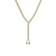 Purpose gold-plated short necklace with white crystal in waterfall shape image