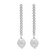 Purpose sterling silver long earrings with pearl in waterfall shape image