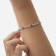 Shine sterling silver adjustable bracelet with blue crystal in waterfall shape cover