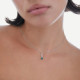 Shine sterling silver short necklace with green crystal in waterfall shape cover