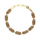 Inspire gold-plated adjustable bracelet with brown crystal in rectangle shape image