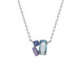Inspire sterling silver short necklace with blue crystal in rectangle shape image