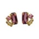 Inspire gold-plated stud earrings with pink crystal in rectangle shape image