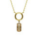 Inspire gold-plated short necklace with brown crystal in rectangle shape image