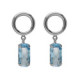 Inspire sterling silver short blue rectangle and circle earrings image