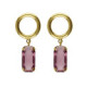 Inspire gold-plated short earrings with crystal in rectangle shape image
