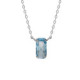 Inspire sterling silver short necklace with blue crystal in rectangle shape image