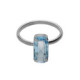 Inspire sterling silver adjustable ring with blue crystal in rectangle shape image