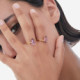 Inspire gold-plated adjustable ring with crystal in rectangle shape cover