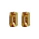 Inspire gold-plated stud earrings with brown crystal in rectangle shape image
