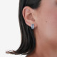 Inspire sterling silver stud earrings with blue crystal in rectangle shape cover