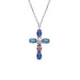 Harmony sterling silver short necklace with blue crystal in oval shape image