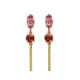 Passion gold-plated long earrings with pink crystal image