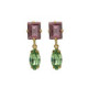 Passion gold-plated short earrings with green crystal image