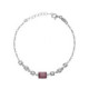 Serenity sterling silver adjustable bracelet with pink crystal in rectangle shape image