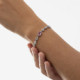 Serenity sterling silver adjustable bracelet with pink crystal in rectangle shape cover