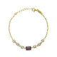 Serenity gold-plated adjustable bracelet with purple crystal in rectangle shape image